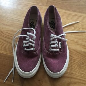 Faded red Vans classics, never worn